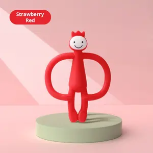 Gran oferta, nuevo juguete para masticar Little Monkey, herramienta para comer manos, <span class=keywords><strong>mordedor</strong></span> de silicona para bebé para juego calmante - Product Image 6