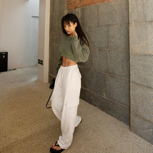 <span class=keywords><strong>Pantalon</strong></span> Cargo pour femmes avec poches <span class=keywords><strong>Pantalon</strong></span> ample taille haute <span class=keywords><strong>de</strong></span> haute qualité <span class=keywords><strong>Pantalon</strong></span> Taille personnalisée Vie décontractée - Product Image 6