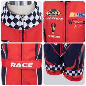 Mono de carreras rojo para niños, traje de motocross, disfraz de cosplay para niños, ropa de carreras de autos - Product Image 5