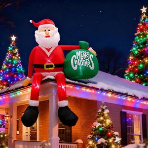Inflable de Santa Claus de 8 pies, Decoración Navideña Inflable, Adorno de Jardín Inflable, Inflables Navideños con Luces LED - Product Image 6