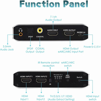 Commutateur HDMI 2x1 4K 120Hz avec extracteur audio EARC, optique ARC Toslink, commutateur HDMI 2.0 4K 60Hz, télécommande pour Apple TV