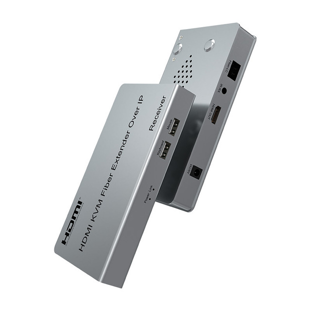DTECH DT-2059 1080P HDMI USB Transmitter Receiver Fiber Optic Video Extender Over IP 20KM With KVM IR