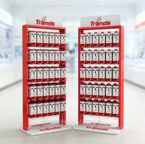 Support d'affichage pour câble USB et chargeur de téléphone personnalisé, support de sol en métal double face avec crochets pour les magasins d'accessoires mobiles - Product Image 1