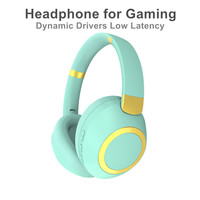 Headset Gaming Dual Mode Over-ear dengan ANC, Headphone Nirkabel, Driver Dinamis, Latensi Rendah & Mikrofon, Headband Lipat yang Dapat Disesuaikan