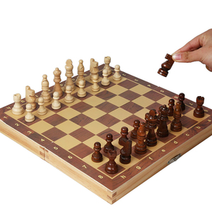 Échiquier pliant classique en bois jouets éducatifs d'intérieur en métal jeu d'échecs jouets vente en gros - Product Image 2