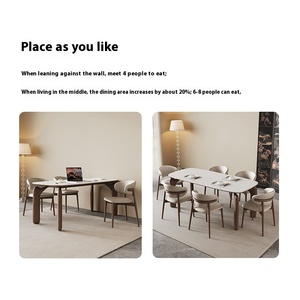 <span class=keywords><strong>2025</strong></span> mô hình mới rắn gỗ bàn ăn ghế thiết lập hiện đại cho phòng khách với thiết kế bảng đá - Product Image 5