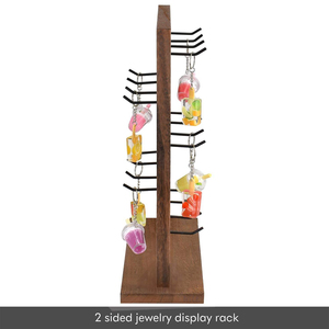 Vertical Wooden Jewelry Tower with 5-layer <b>Earring</b> <b>Hooks</b>, Storage Rack, Suitable for <b>Earring</b> Storage Rack and Jewelry Display - Product Image 5