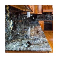 Petite dalle de granit bleu de Madagascar, surface polie, design moderne, pierre de repas extérieure, prix