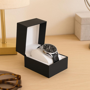 Boîte d'emballage de montre en cuir de luxe personnalisée, boîte de rangement carrée pour montre de poche - Product Image 2