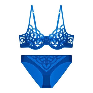 Wholesale Breathable Mesh Embroidery Lingerie <b>Set</b> <b>Sexy</b> Luxury Ultra-thin Women's Bra and Panty <b>Set</b> - Product Image 6