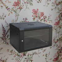 Armoire réseau murale de 19 pouces (450 mm de profondeur) pour mini-rack de serveur, 4U-6U-9U-12U-15U-18U emplacements, porte en verre trempé, finition poudrée