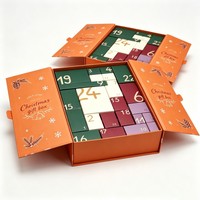 Luxuriöser Weihnachts-Countdown-Kalender mit Individualisierung, 12/24-Tage Überraschungsbox für Schokolade, Kosmetik, Geschenke und Schmuck, Verpackung in Papierbox