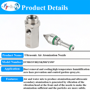 Boquilla de atomización ultrasónica de limpieza de acero inoxidable de niebla seca de alta calidad 1/4, Control de polvo, sistema de supresión de pulverización de niebla fina - Product Image 2