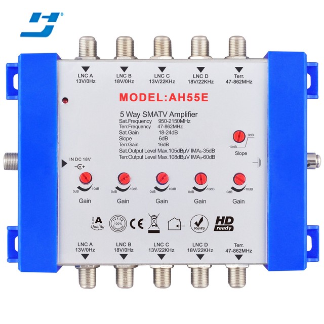 New Design Digital 5 Input Output CATV signal Multiswitch Satellite Amplifier