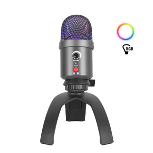 Microphone à condensateur professionnel Panvotech pour ordinateur portable, microphone de jeu portable RGB, enregistrement USB, studio pour PC - Product Image 1