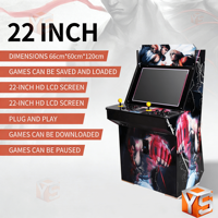 ZDYS Grande borne d'arcade de table à monnayeur Pandora Moonlight Box, double joueur, rétro, avec joystick métallique pour jeux de basket et de boxe, garantie 1 an