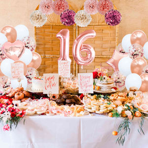 Nicro-globos de aluminio de oro rosa para <span class=keywords><strong>cumpleaños</strong></span> de <span class=keywords><strong>16</strong></span> °, conjunto de banderines para eventos de <span class=keywords><strong>cumpleaños</strong></span> de niña, suministros de fiesta para adultos, decoraciones, venta al por mayor - Product Image 6