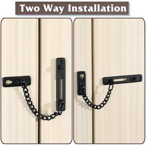 Serrure <span class=keywords><strong>de</strong></span> <span class=keywords><strong>porte</strong></span> moderne à vis avec chaîne <span class=keywords><strong>de</strong></span> sécurité antivol et bouton à ressort à verrouillage inversé pour les portes <span class=keywords><strong>d</strong></span>'<span class=keywords><strong>entrée</strong></span> intérieures <span class=keywords><strong>d</strong></span>'hôtel - Product Image 2