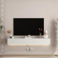 Soporte de TV Flotante para Montar en la Pared con 16 LED de Colores, Soporte de TV Moderno de 69 Pulgadas, Mueble de TV Flotante para Televisores de 55, 60 y 65 Pulgadas