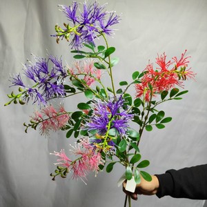 Fleurs artificielles Hua Yinmei, violettes, rouges, roses, en plastique, décorations de mariage, accessoires de photographie en extérieur, décoration intérieure - Product Image 1