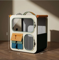 Sac de transport pour chat à roulettes, cage à roulettes transparente, grande capacité, en tissu Oxford, sac à dos pour animaux de compagnie