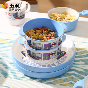 Five Ultraman Baby Feeding Set PP Rectangular Bowl With Spoon For Kids 12 Months And Above Cartoon Style Home Use - Product Image 2