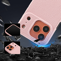 Étui de téléphone en cuir avec bord souple en TPU, étui en cuir grainé pour iPhone 18/17 Pro Max, étui magnétique personnalisé en cuir pour iPhone