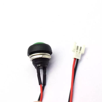 Interruptor a prueba de agua IP65, terminal de conexión de botón de 12mm, dos pines con conector de cable