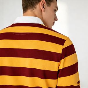 T-<span class=keywords><strong>shirts</strong></span> de <span class=keywords><strong>rugby</strong></span> pour hommes avec logo personnalisé, 100% coton, jersey lourd, chemise rayée, polo de <span class=keywords><strong>rugby</strong></span> à manches longues pour hommes - Product Image 2