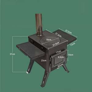 Poêle à bois portable d'extérieur, poêle à <span class=keywords><strong>gaz</strong></span>éification, équipement de chauffage pour tente, four à feu de camping, poêle d'extérieur - Product Image 2