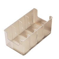 Boîte de rangement pour masques faciaux en acrylique empilable transparente avec séparateurs, design sans couvercle