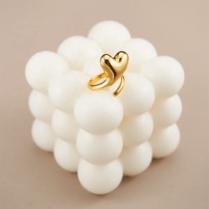 Anillo Midi de Latón Chapado en Oro de 18K, Diseño de Corazón Pequeño y Sólido, Color Rosa, para Mujer, Accesorios, Anillo de Dedo, R234210 - Product Image 6