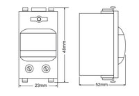 Pdlux PD-PIR118Z Détecteur de mouvement infrarouge mural mini PIR avec interrupteur lumineux, sortie 12V, montage en surface