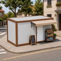 Kiosque préfabriqué en conteneur détachable, boutique modulaire portable en conteneur plat, fabriqué avec des panneaux sandwich