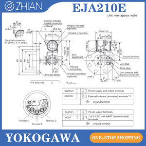 Sensor de Densidad Diferencial Yokogawa 4-20 MA BRAIN HART EJA210E de Alto Rendimiento con Montaje de Brida - Product Image 3
