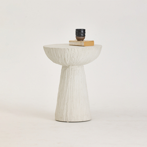 Mesa de Centro Minimalista de Concreto Estilo Moderno de Mediados de Siglo, Mesa de Centro Blanca - Product Image 1
