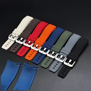 <span class=keywords><strong>Bracelet</strong></span> de montre universel en caoutchouc FKM courbé réglable de qualité supérieure 20/21/22 mm, durable, à libération rapide, motif tressé, pour plongeur - Product Image 1