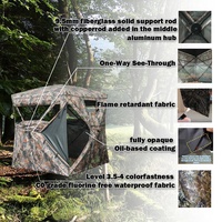 Toldo de Camuflaje Portátil de Fibra de Vidrio Sólida para 2-3 Personas con Bolsa de Almacenamiento, Equipo Táctico Profesional para Caza de Pavo y Ciervo