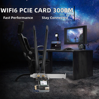 Tarjeta de Red Interna Inalámbrica WiFi6 802.11ax PCIe de 1300Mbps con Adaptador Inalámbrico Intel AX200 para Computadora