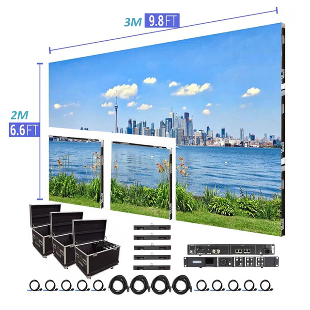 Indoor LED Video Wall NovaStar P3.91mm Turn-Key System 9.8' X 6.6' (3m X 2m) 24 Modular Panels 500mm X 500mm