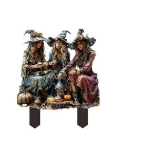 Tres niñas pequeñas al otro lado de la frontera están bebiendo agua y riéndose. Adornos colgantes acrílicos impermeables resistentes al desgaste - Product Image 5