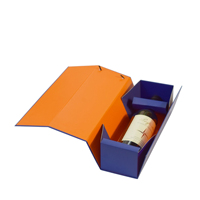 Boîte à vin et à whisky magnétique de luxe personnalisée Boîtes rigides de 2mm avec gaufrage en matériaux recyclés