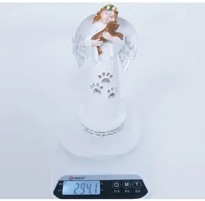Pet Dog Memorial Gifts For Loss Of Dog Resin Angels Statues Home Table Decorative Candlestick Holder Sculpture Craft Figurines