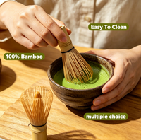 Ensemble de fouets à matcha en bambou faits à la main, 4 pièces, 80/100/120 dents, Chasen manuel japonais, kit cadeau pour poudre de thé matcha
