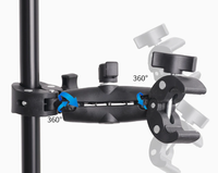 Support de caméra pour guidon de moto, fixation à pince crabe double tête, pour caméra d'action et vélo