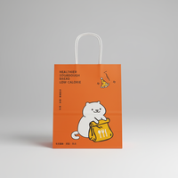 Sacs en papier kraft personnalisés avec ruban de fermeture et poignée pour médicaments, biscuits, collations, shopping, emballage promotionnel