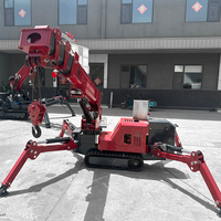 Mini-grue araignée EPA Euro 5 de 1,5 tonne, équipement de levage à flèche télescopique hydraulique, petite grue araignée