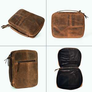 Bolsa de Almacenamiento para Libros de Cuero Genuino, Bolsa de Transporte para Biblia, Bolsa para Libros de Oración, Funda Protectora para Escrituras - Product Image 4