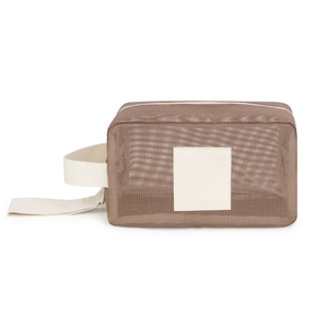 Bolsa de Cosméticos Personalizada con Logotipo Privado, Bolsa de Viaje <span class=keywords><strong>Grande</strong></span> para Accesorios de Maquillaje, Bolsa de <span class=keywords><strong>Playa</strong></span> de Malla para Mujer con Asa de Tela - Product Image 3