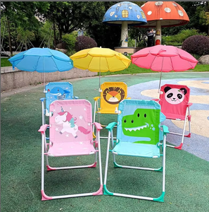 Sedia da Spiaggia per Bambini, Arredo Esterno Portatile Pieghevole con Schienale e Ombrellone, Sgabello per Foto al <span class=keywords><strong>Mare</strong></span> - Product Image 2
